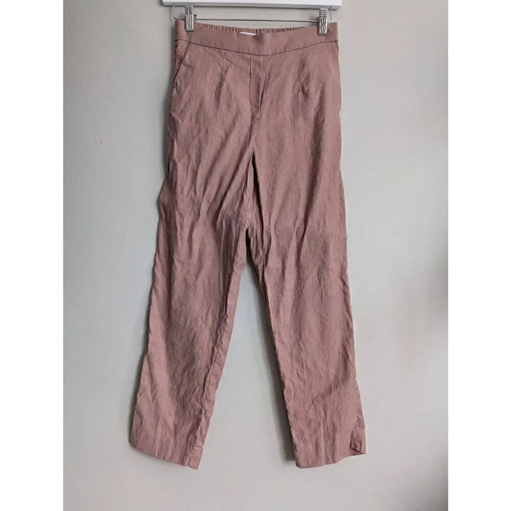 Aritzia Babaton cropped linen blend pants size 2